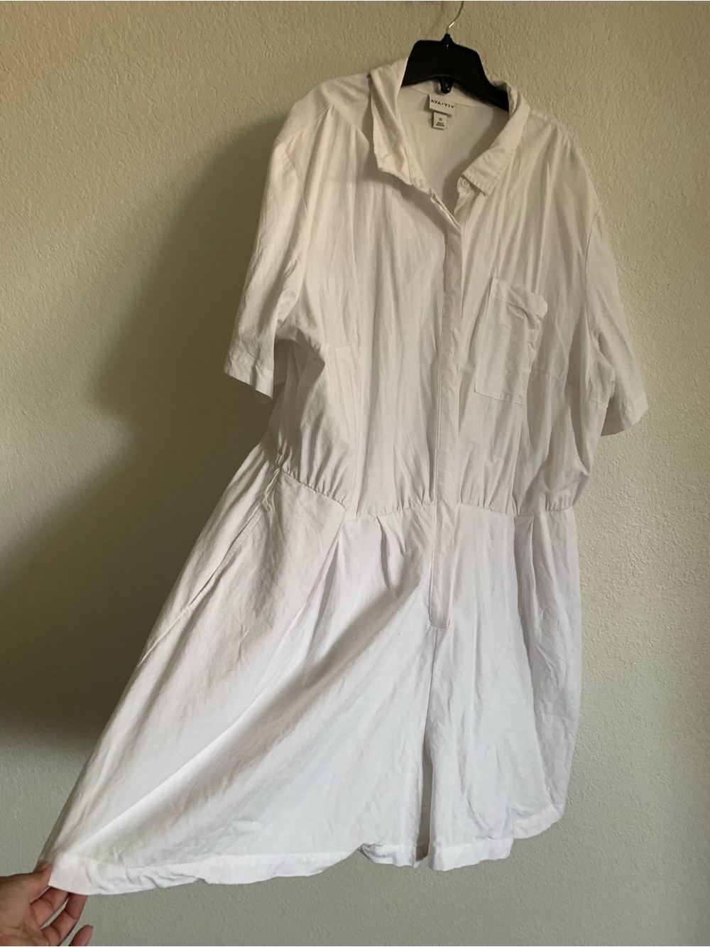 Ava & Viv White Short-Sleeve Tie-Waist Romper Coverup - Picture 4 of 11
